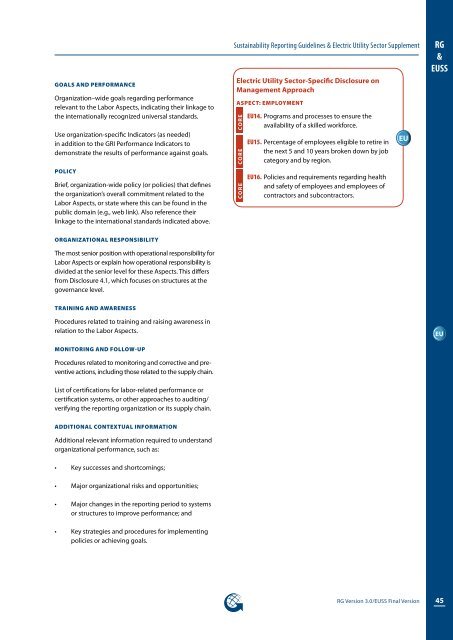 Electric Utilities Sector Supplement - Global Reporting Initiative