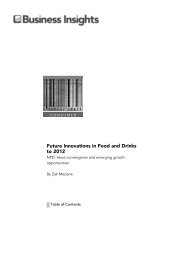 Future Innovations in Food and Drinks to 2012 - Research Store