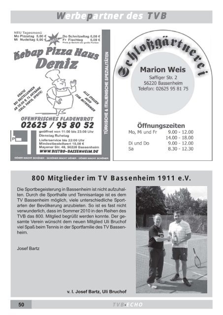 Jahrgang 27 Ausgabe 2 /2010 - TV-Bassenheim 1911