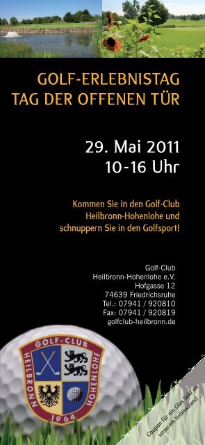 auf unserem Flyer. - Golf-Club Heilbronn-Hohenlohe eV