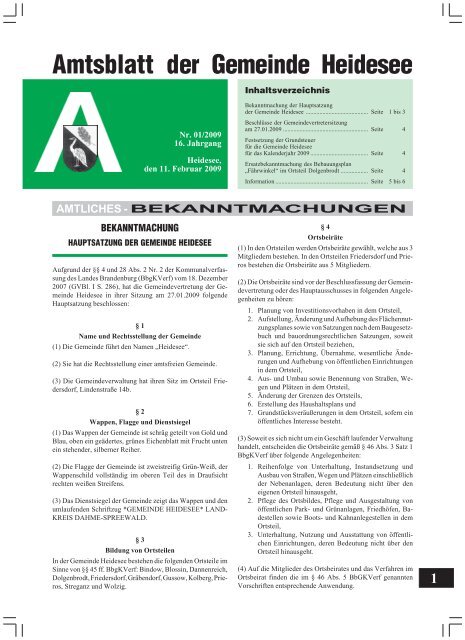 Amtsblatt der Gemeinde Heidesee