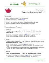 Activity sheet 3: “Today, the Governor General . . . ”
