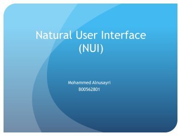 Natural User Interface (NUI)