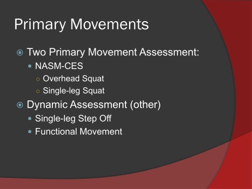 Overhead Squat Assessment