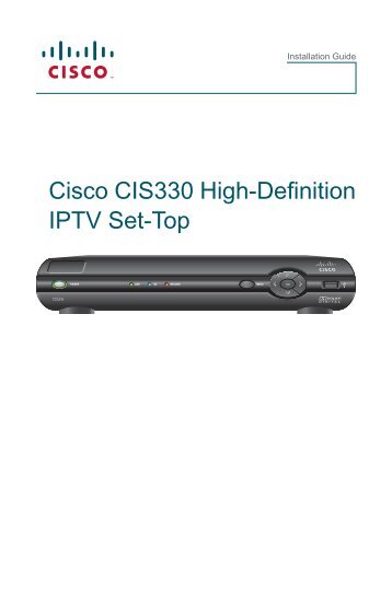 Installation Guide - Cisco CIS330 High-Definition IPTV Set-Top