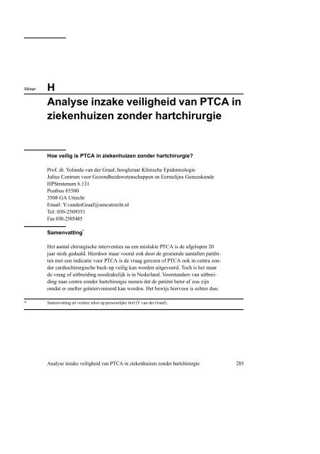 Bijzondere interventies aan het hart - Gezondheidsraad