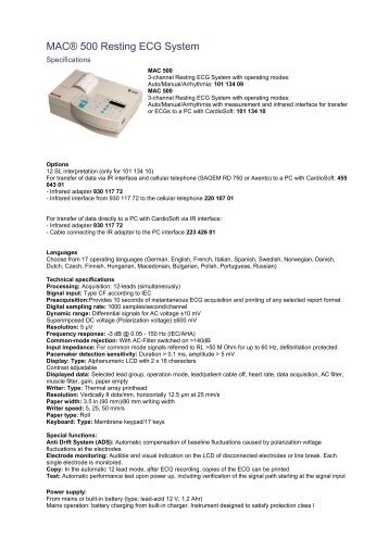 MAC® 500 Resting ECG System