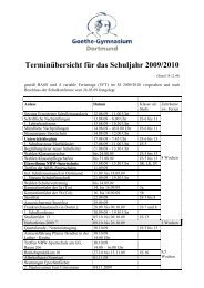 Terminübersicht für das Schuljahr 2009/2010 - Goethe Gymnasium ...