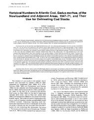 Vertebral Numbers in Atlantic Cod & Gadus morhua & of the ...