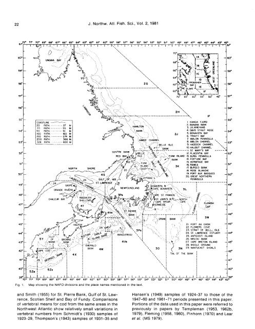Vertebral Numbers in Atlantic Cod & Gadus morhua & of the ...