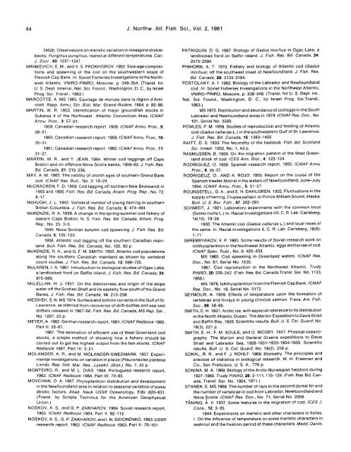 Vertebral Numbers in Atlantic Cod & Gadus morhua & of the ...