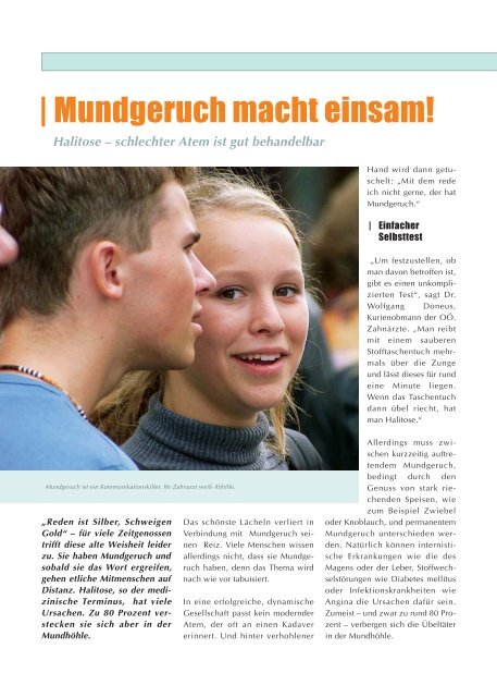 Mundgeruch macht einsam! - gesund-in-ooe.at