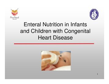 Enteral Nutrition in Infants and Children with Congenital Heart Disease