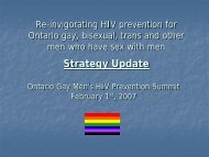Re-invigorating HIV prevention for Ontario gay, bisexual, trans and ...