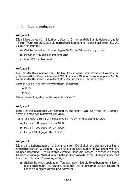 11. Parametrische Signifikanztests