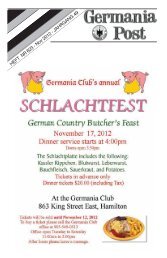 The President - Germania Club of Hamilton