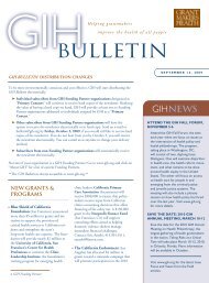GIH Bulletin - Grantmakers In Health