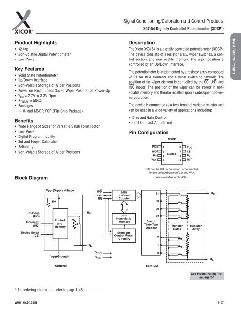 Table of Contents Section 1 – New and Featured Products