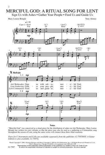 merciful god: a ritual song for lent - GIA Publications