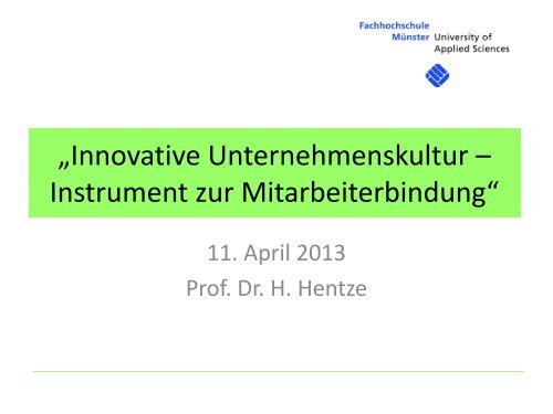 Powerpointvortrag von Prof. Dr. Hentze