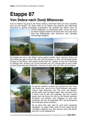 Tag 87 - nach Donji Milanovac