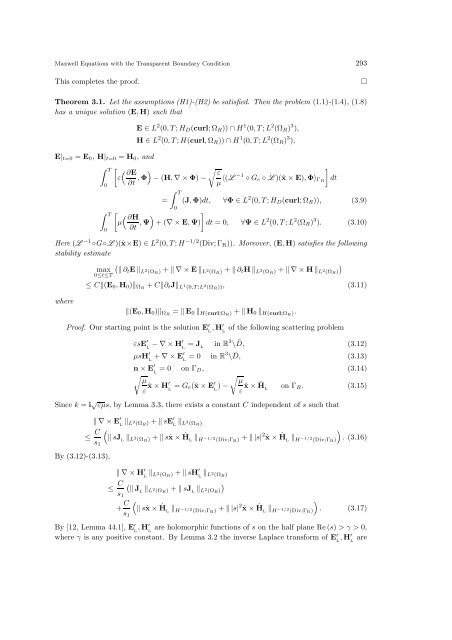 ON MAXWELL EQUATIONS WITH THE TRANSPARENT ...