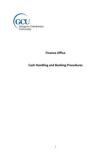 Finance Office Cash Handling and Banking Procedures - Glasgow ...