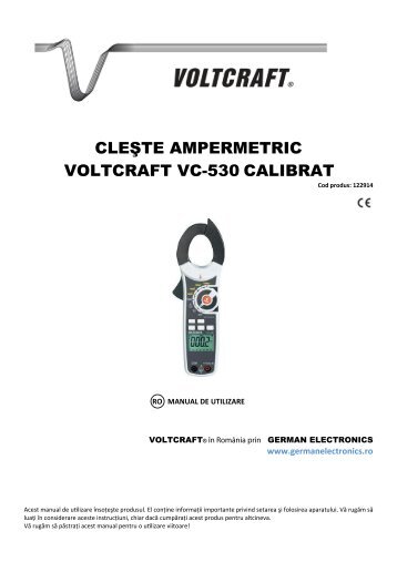 cleşte ampermetric voltcraft vc-530 calibrat - German Electronics