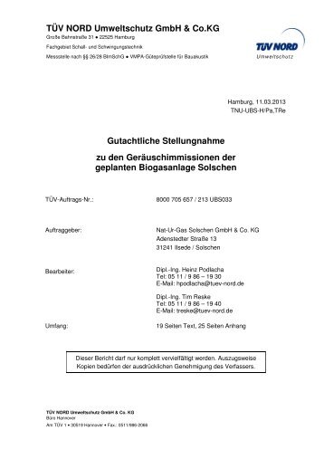 TÜV NORD Umweltschutz GmbH & Co.KG ... - Gemeinde Ilsede