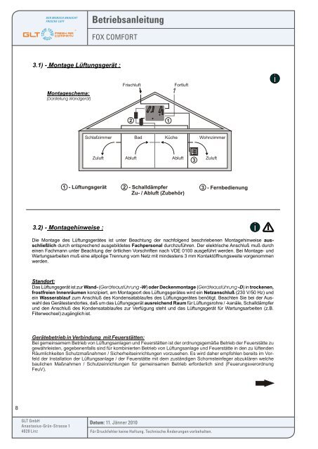 Betriebsanleitung FoX Comfort - GLT Austria