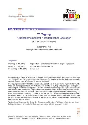 Infos und Anmeldung - Arbeitsgemeinschaft Norddeutscher Geologen