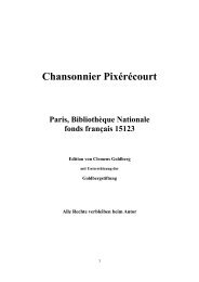 Chansonnier Pixérécourt - Goldberg Stiftung