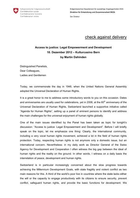check against delivery - Geneva Academy of International ...