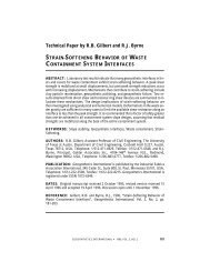 strain-softening behavior of waste containment system interfaces
