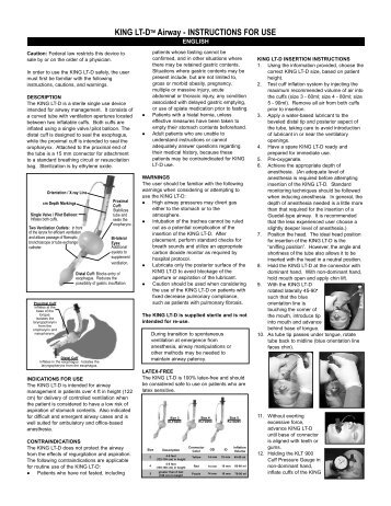 KING LT-D NEW IFU ENGLISH ONLY.qxp