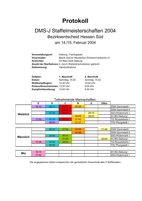 Protokoll - Sportverein Blau-Gelb Dieburg ev