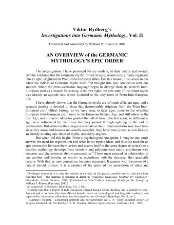Viktor Rydberg's Investigations into Germanic Mythology, Vol. II