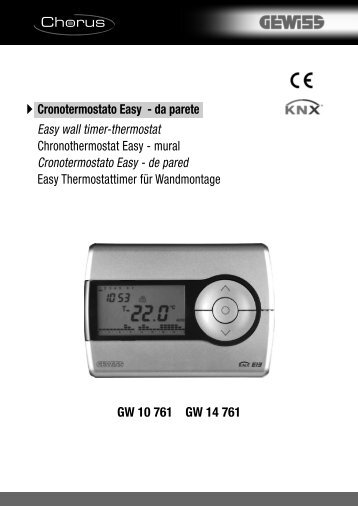 GW 10 761 GW 14 761 Cronotermostato Easy - da parete ... - Gewiss