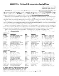 2008 NCAA Division I All-Independent Baseball Team