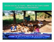 DEUDA SOCIAL de ITAIPU: 'IMPACTO DE ITAIPU SOBRE LOS ...