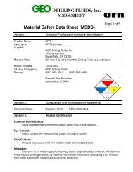 MSDS - GEO Drilling Fluids, Inc.