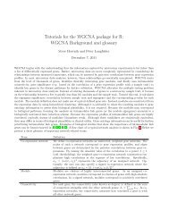 Tutorials for the WGCNA package for R - UCLA Human Genetics