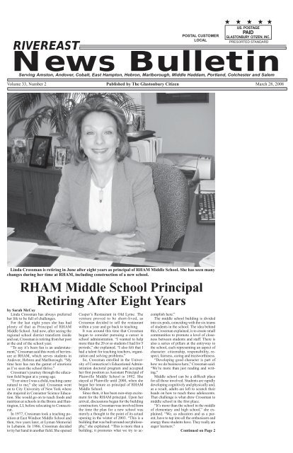 RIVEREAST RHAM Middle School Principal Retiring After Eight Years