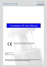 Troubadour 80 User Manual - German Physiks