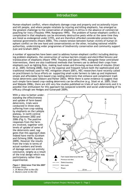 Laikipia Elephant Project Working Papers - University of Cambridge ...