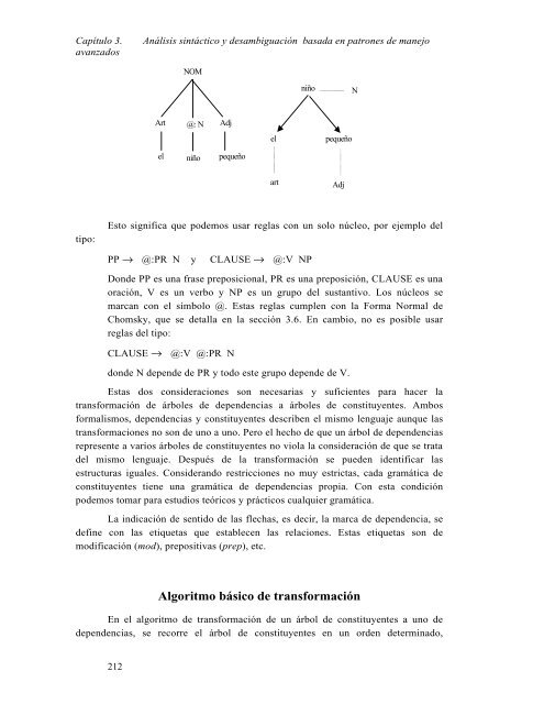 Análisis sintáctico conducido por un diccionario de patrones de ...