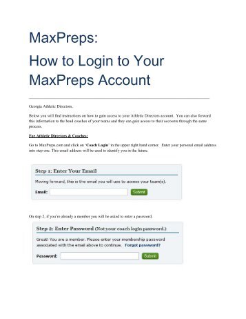 MaxPreps: How to Login to Your MaxPreps Account