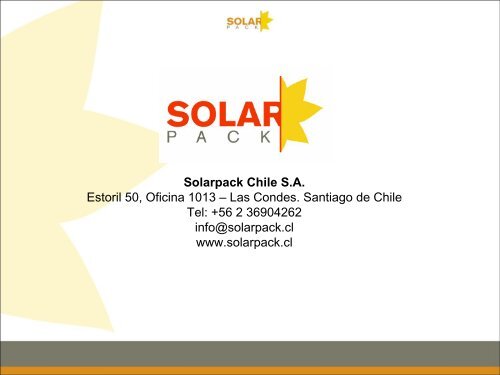 Sr. Jon Segovia, Socio Director, Solar Pack Chile