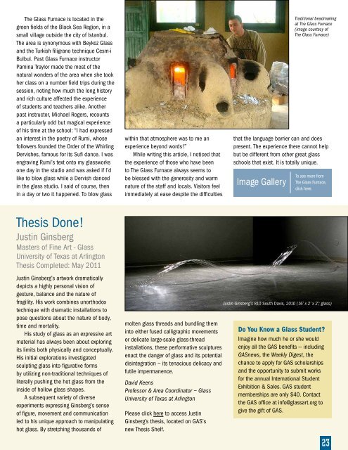 GASNews October/ November 2011 Volume 22 ... - Glass Art Society