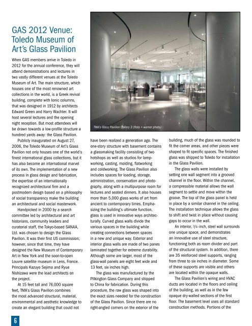 GASNews October/ November 2011 Volume 22 ... - Glass Art Society